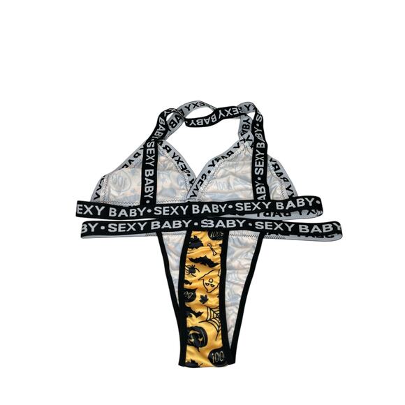 Halloween Bra Panty Sexy Baby Set Ghost Boo Pumpkin - Picture 2 of 9